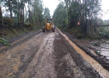 Maquinaria municipal realiza trabajos en camino rural en Cobquecura