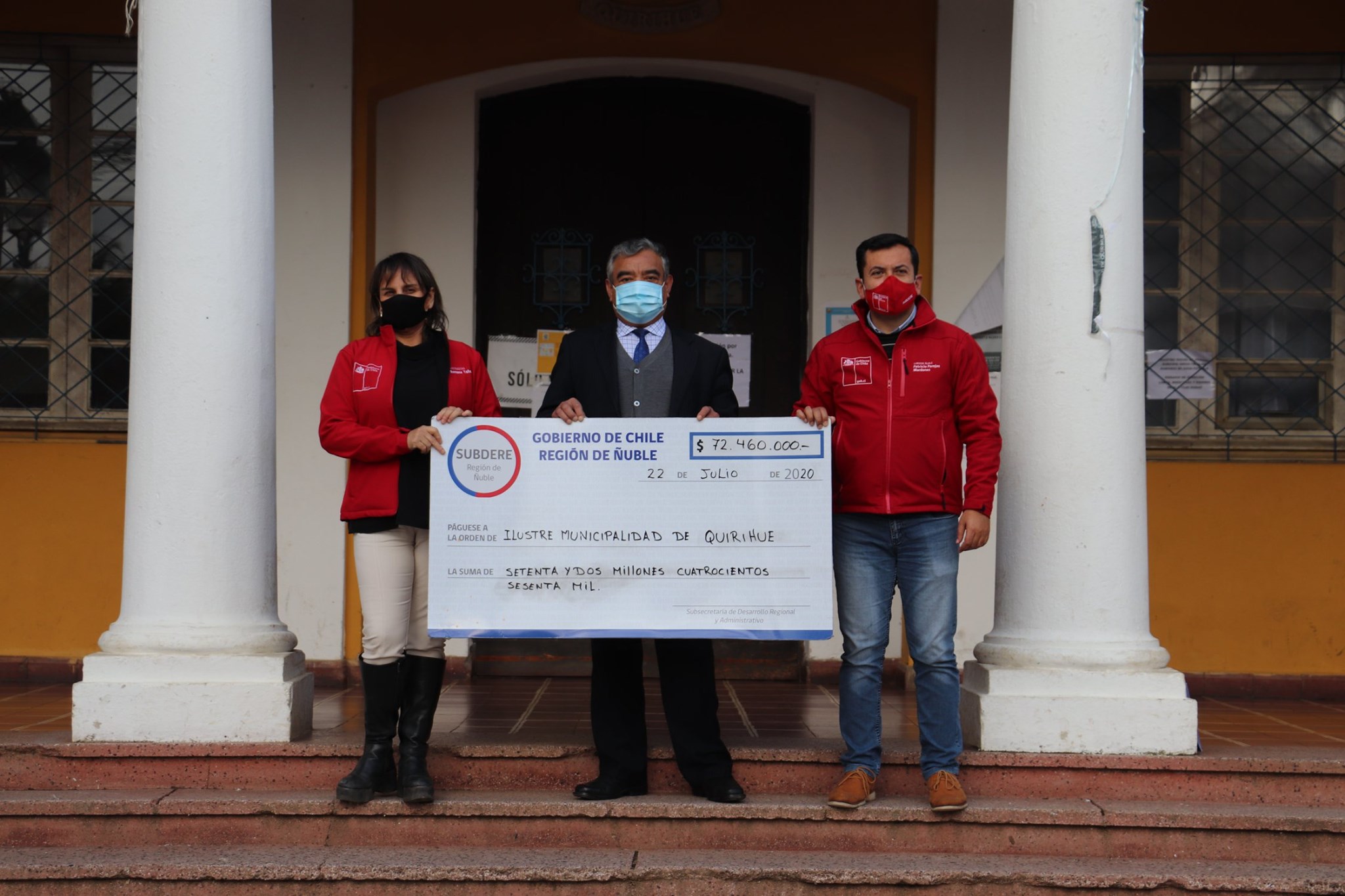 Alcalde de Quirihue recibió aporte de Subdere por 72 millones de pesos para enfrentar la pandemia