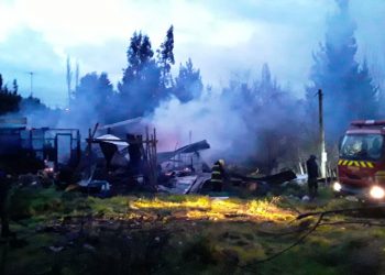 Pérdidas millonarias dejó incendio en sector Puralihue en Trehuaco esta madrugada