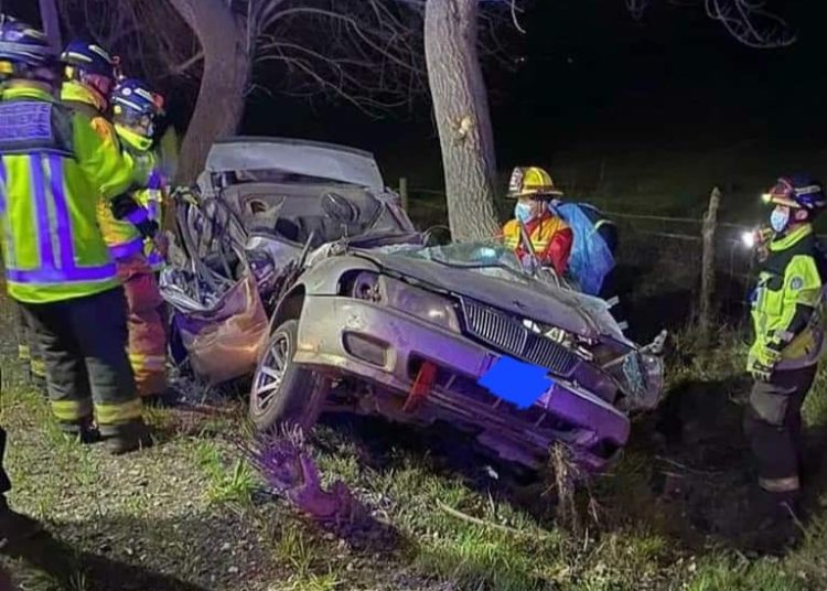 Tres personas mueren al chocar automóvil con un árbol en Bulnes