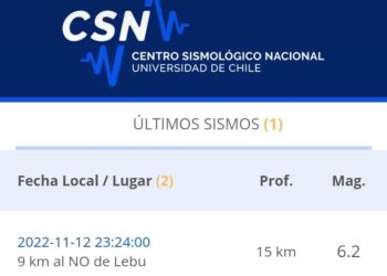 Dos temblores casi simultáneos sacuden zona centro sur de Chile