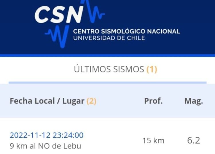 Dos temblores casi simultáneos sacuden zona centro sur de Chile