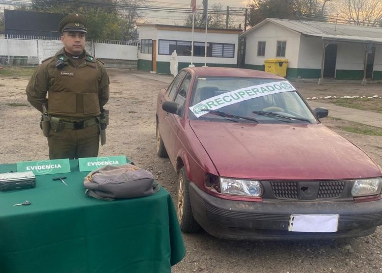 Carabineros del SEBV Ñuble recuperó vehículo robado ayer en Chillán y detuvo al presunto responsable