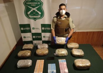Fiscalía obtiene prision preventiva para imputado colombiano detenido con 9 kilos 800 gramos de marihuana en Chillán