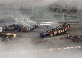 Encapuchados armados queman 48 camiones y 3 máquinas en predio de Central Rucalhue en Santa Bárbara